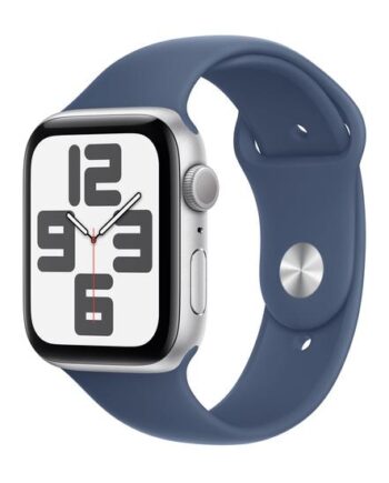 Apple Watch SE GPS 2. generation i sølv med denim bånd