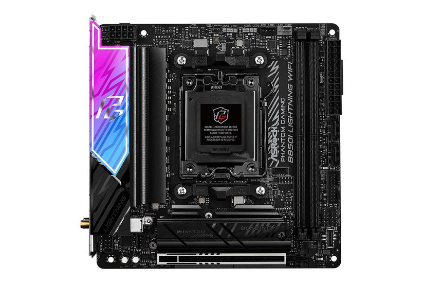 Asrock Phantom Gaming B850i Lightning Wifi Bundkort Mini Itx Socket Am5 Amd B850 - Asrock Techgadgets - 4711581490130