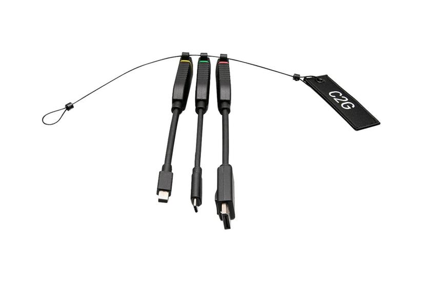 C2g Universal Hdmi Dongle Adapter Ring With Color Coded Mini Displayport Displayport And Usb Videoadapter Kit Mini Displayport Displayport Hdmi Usb - C2g Techgadgets - 757120300281