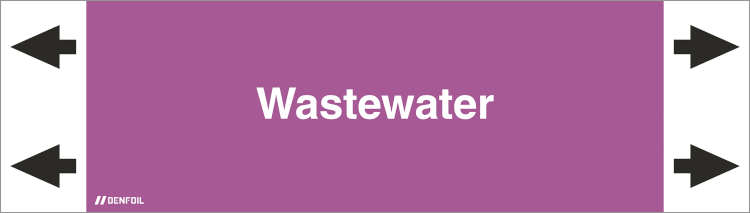 Denfoil Rørmærke Wastewater English Rør 151 500 Rulle - Jo Safety Techgadgets - 5708387184188