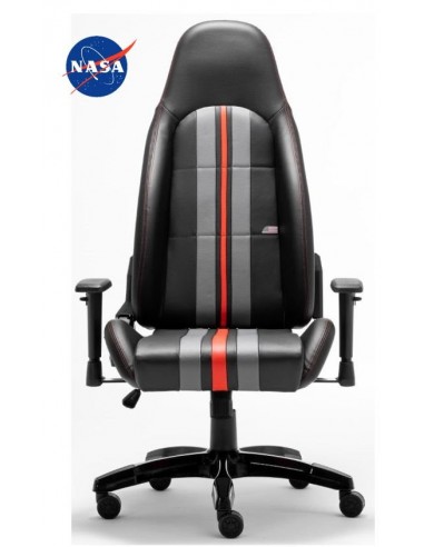 Sort Nasa Gaming Kontorstol Læder H126 136 - Techgadgets